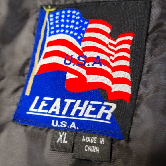 LEATHER US Air Force Motorcycle Vest Size XL #391 - Picture 9 of 9